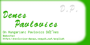 denes pavlovics business card